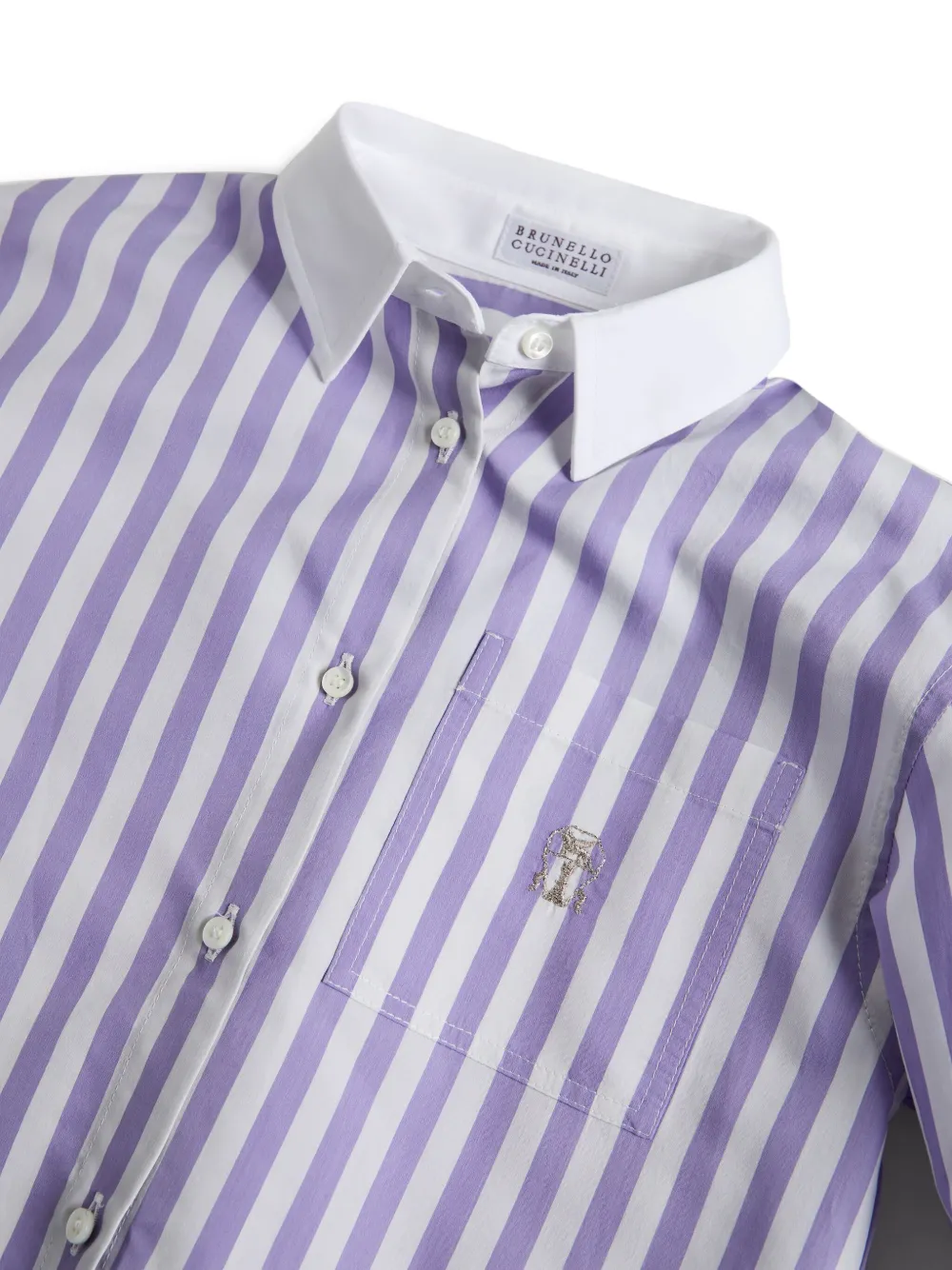 Brunello Cucinelli Kids Gestreept shirt Blauw