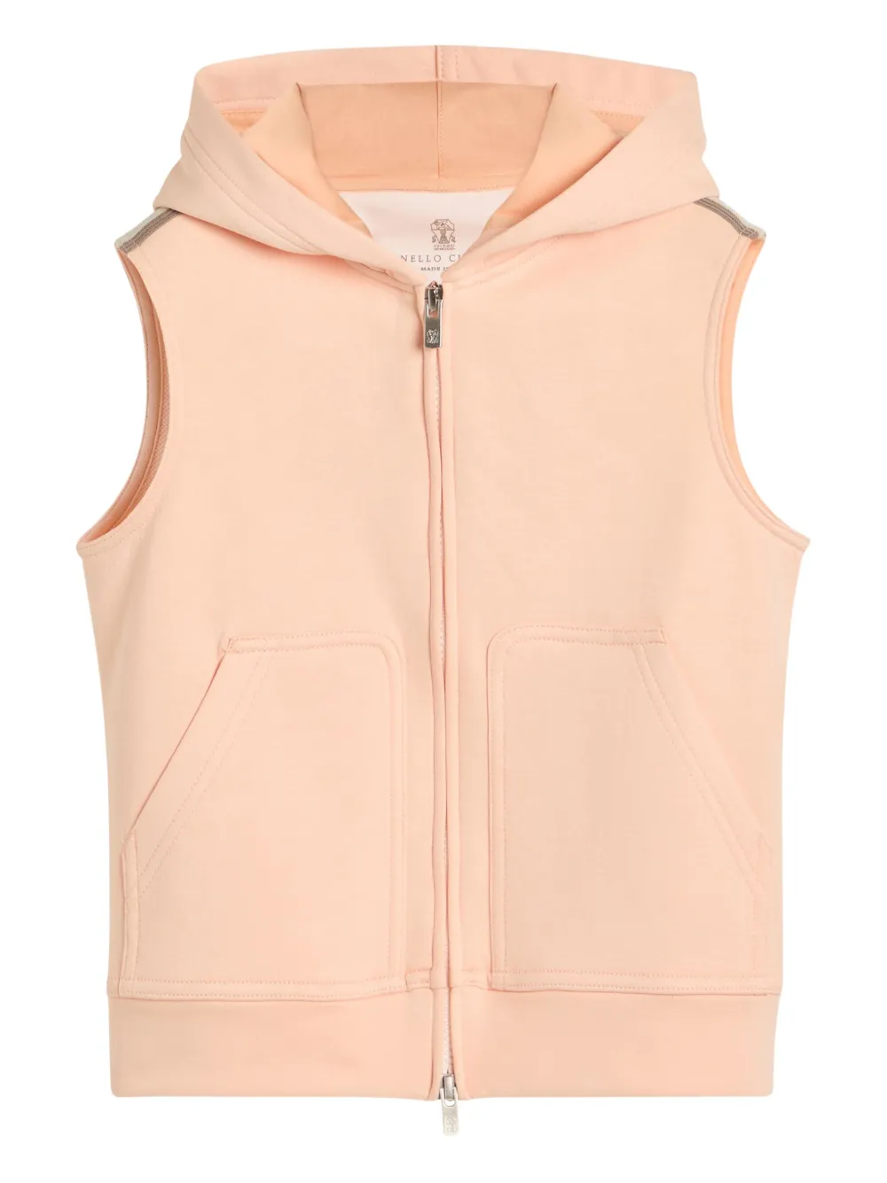 Brunello Cucinelli Kids Top met capuchon en rits Oranje