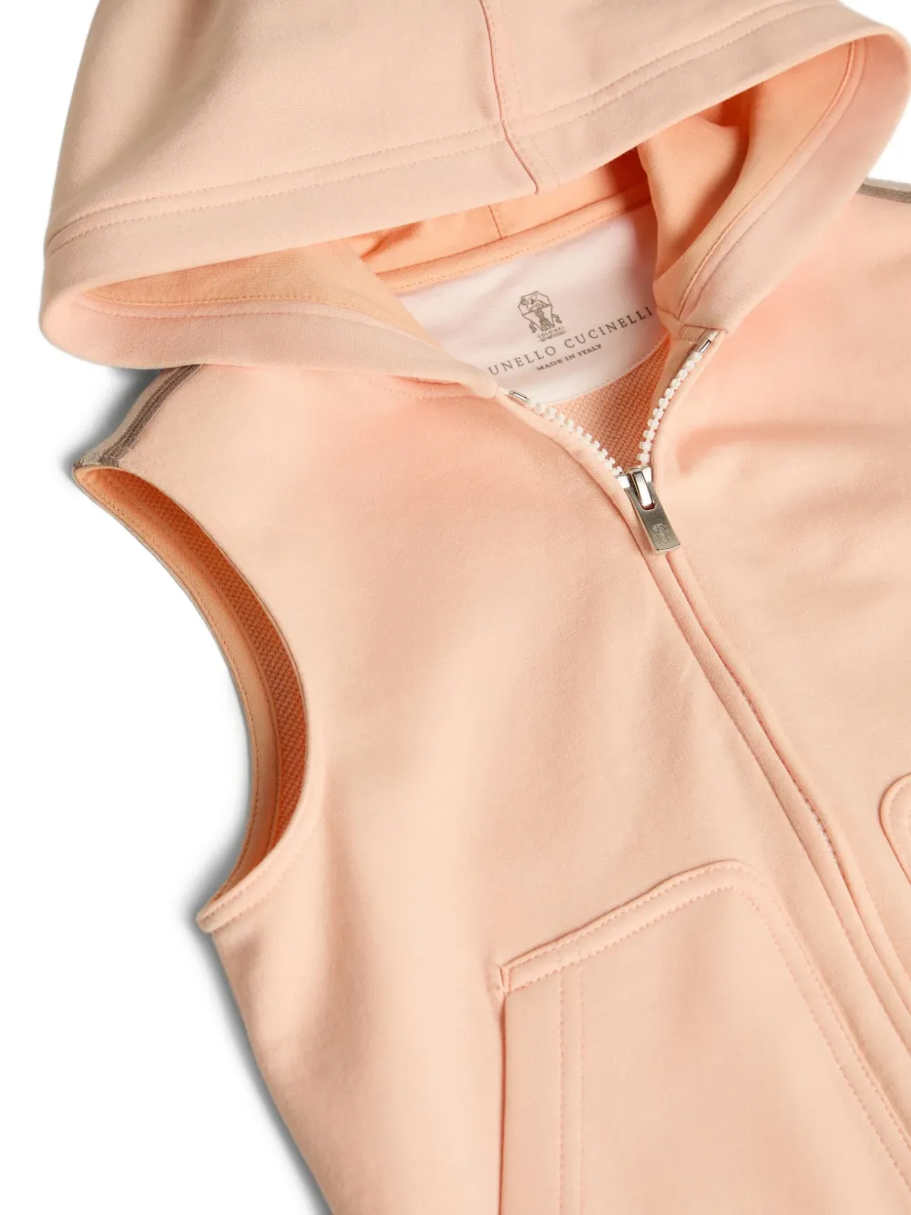 Brunello Cucinelli Kids Gilet con cappuccio e zip | Top | Image 3