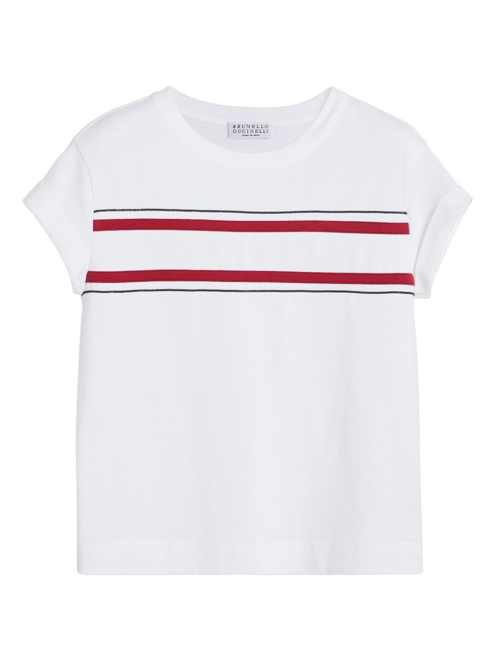 Brunello Cucinelli Kids Gestreept T-shirt Wit