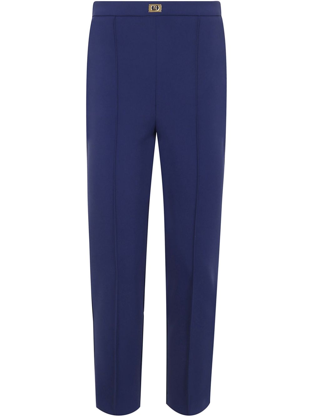 Elisabetta Franchi logo-plaque trousers - Blue