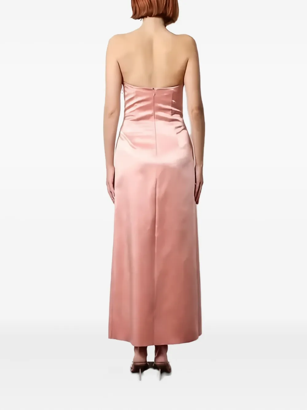 Philosophy Di Lorenzo Serafini Satin Midi Dress In Pink