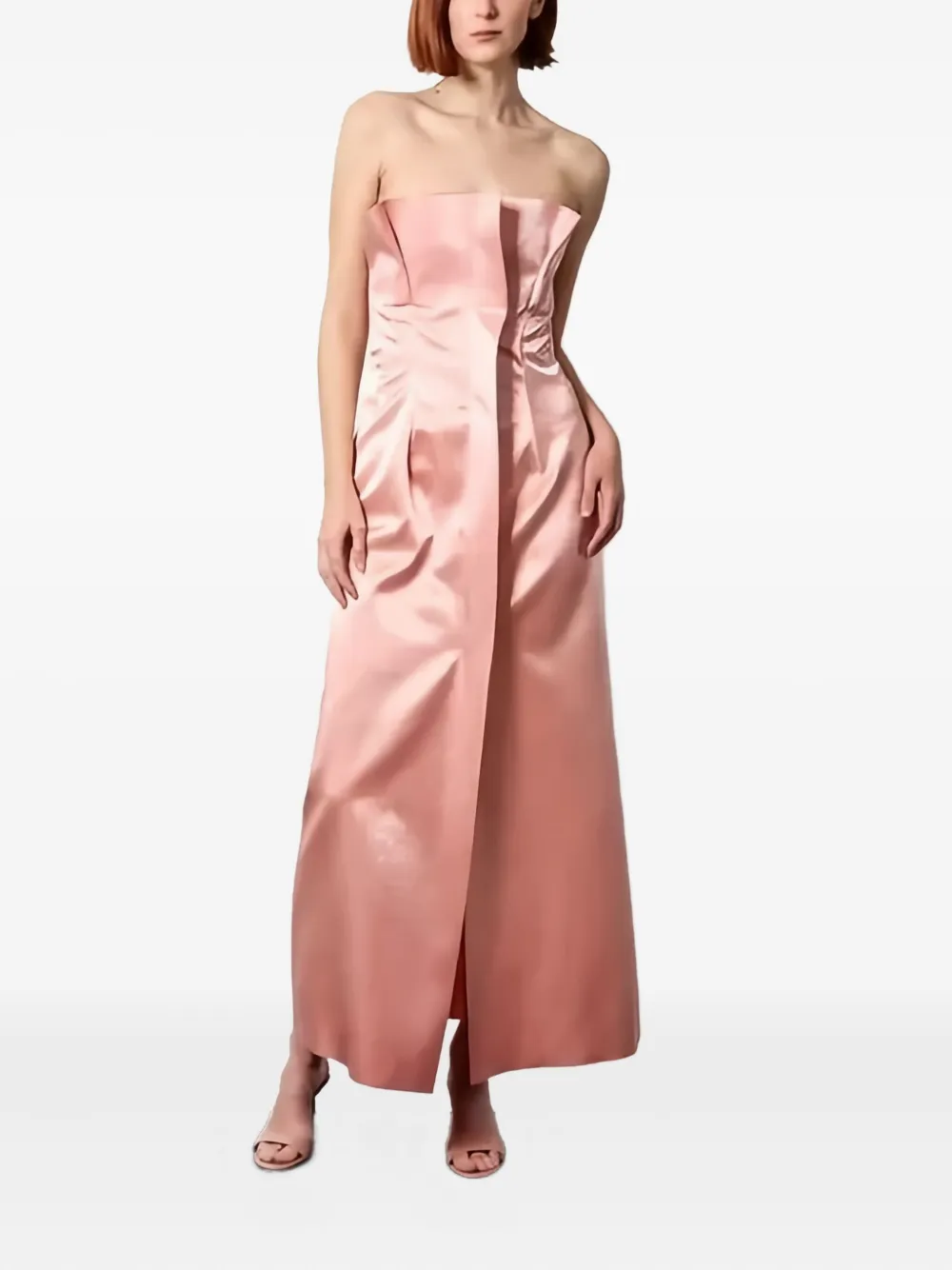 Philosophy Di Lorenzo Serafini Satin Midi Dress In Pink