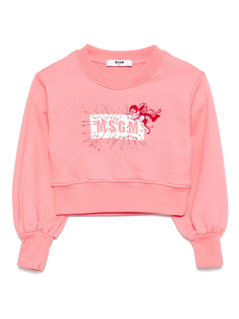 MSGM Kids embroidery logo sweatshirt - Pink