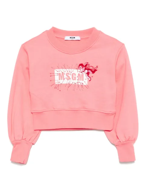 MSGM Kids sudadera con logo bordado