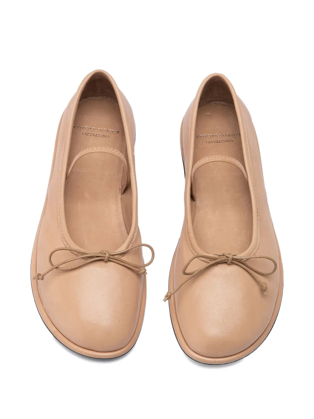 Officine Creative Bow-embellished Ballerina Shoes In Neutrals