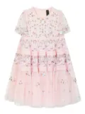 NEEDLE & THREAD KIDS floral-embroidered dress - Pink