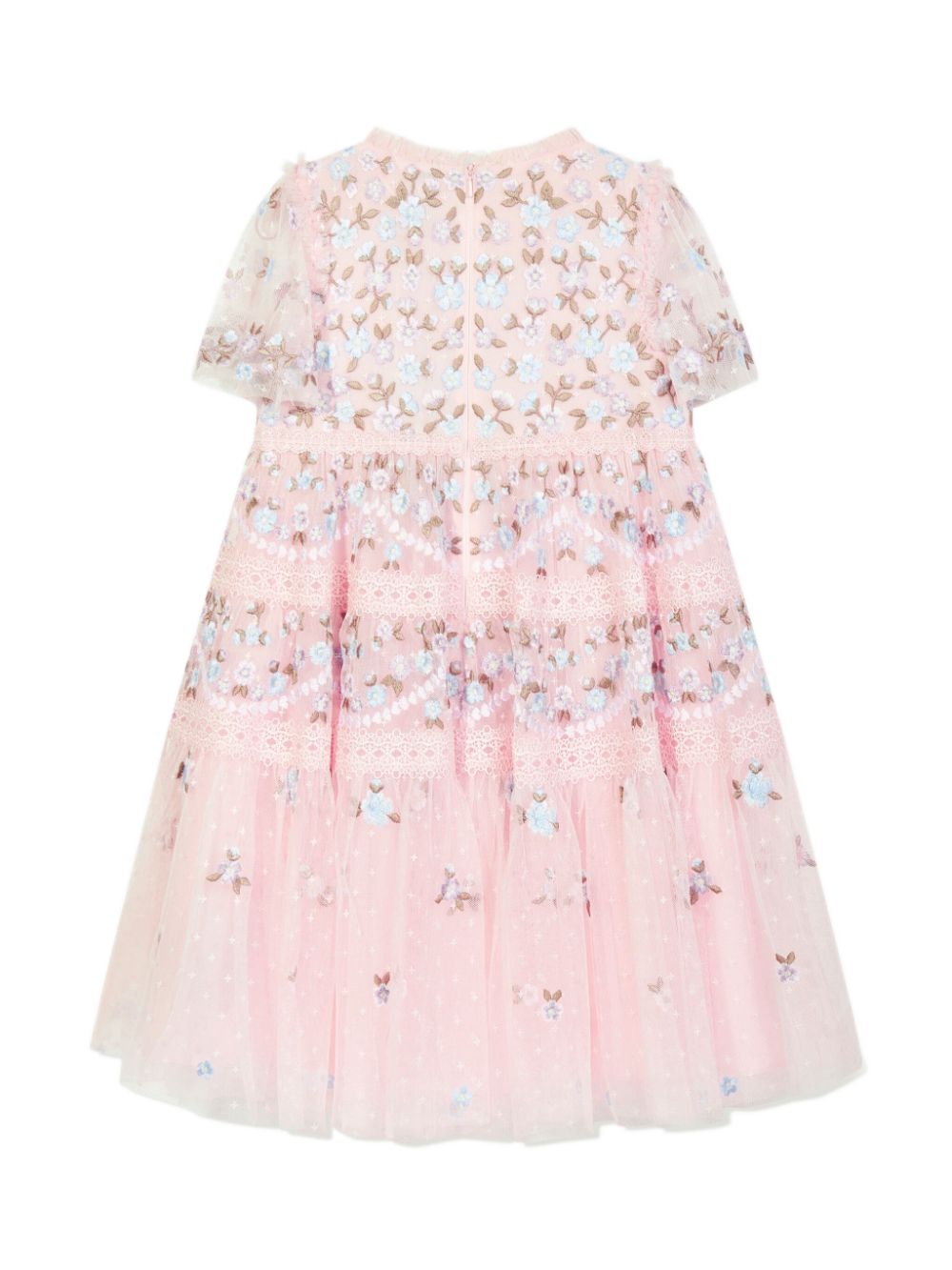 NEEDLE & THREAD KIDS floral-embroidered dress - Roze