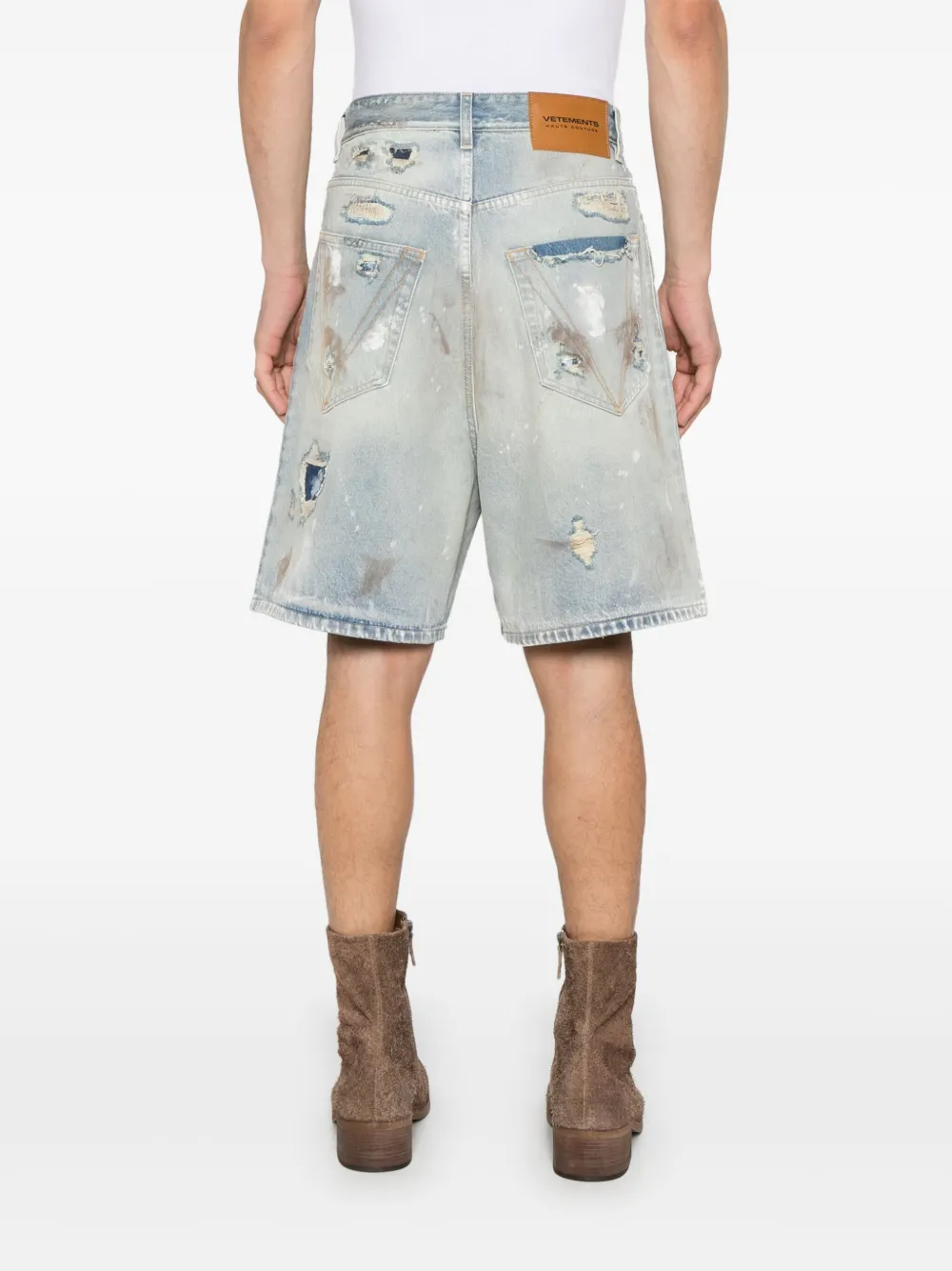VETEMENTS Trashed shorts Blauw