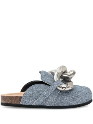JW Anderson chain-detail Mules | Blue | FARFETCH
