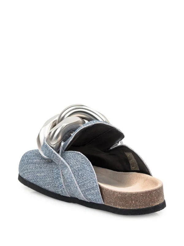 JW Anderson chain-detail Mules | Blue | FARFETCH