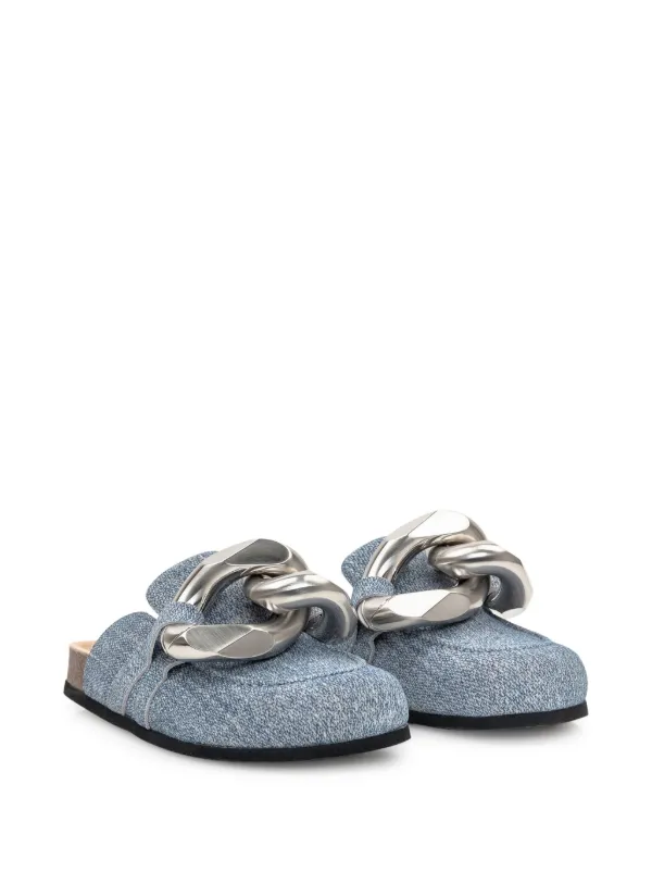 JW ANDERSON Chain Link Denim Mule Loafer Chain Mule Slip on Loafer | Denim Print – Parlour X main image 3