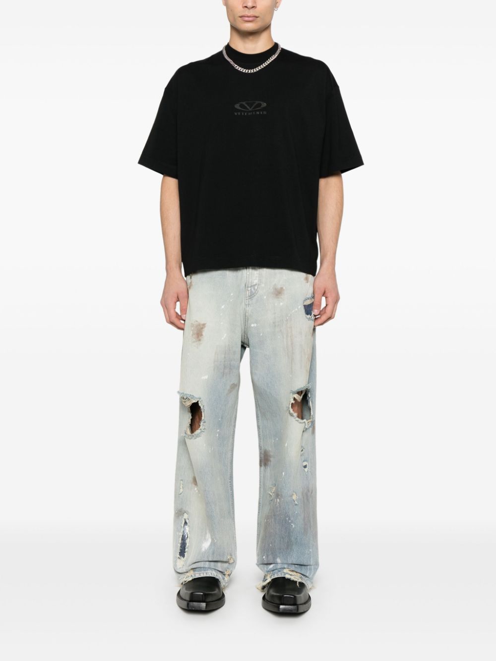 VETEMENTS Trashed jeans - Blauw