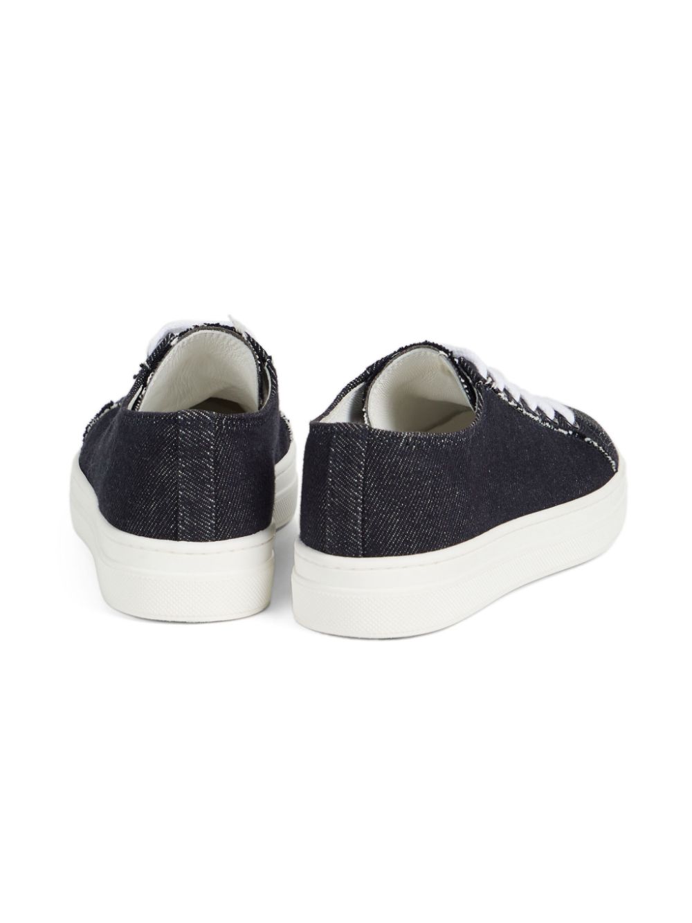 Brunello Cucinelli Kids Sneakers van spijkerstof Zwart