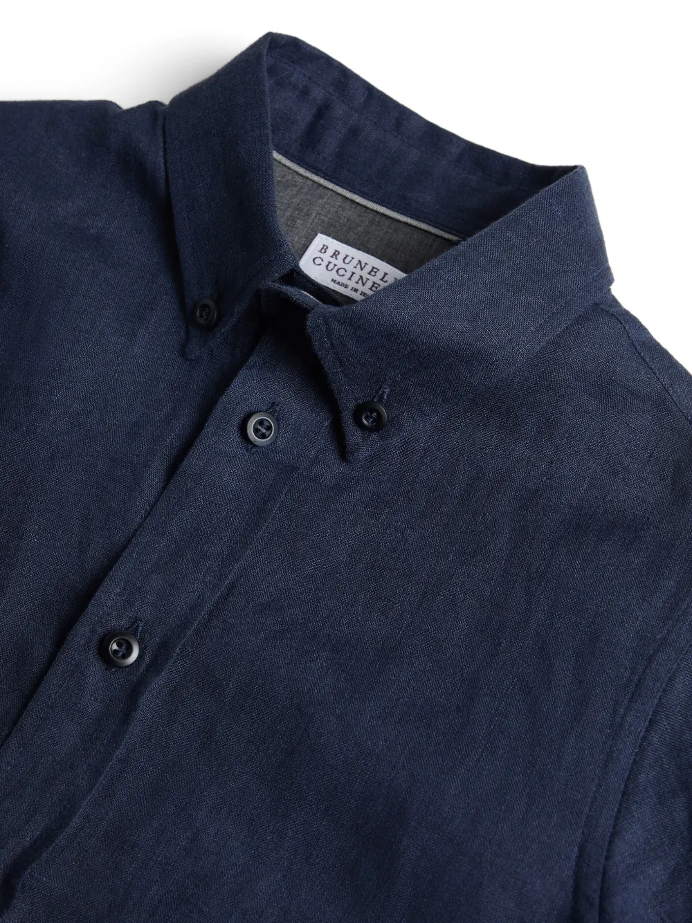 Brunello Cucinelli Kids Linnen shirt Blauw