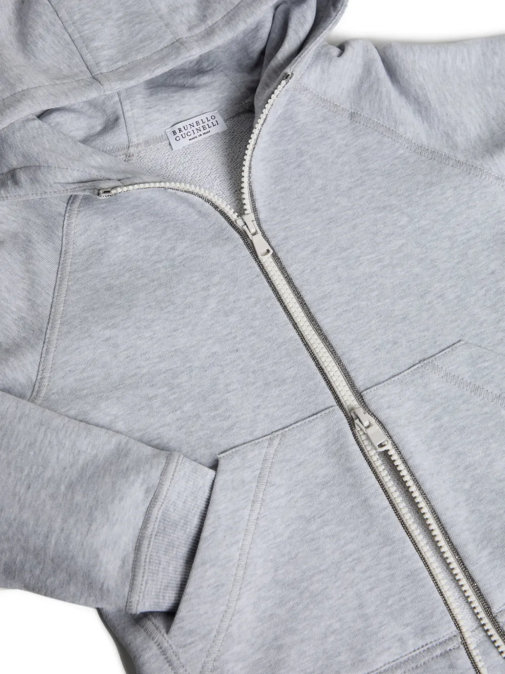 Brunello Cucinelli Kids Katoenen hoodie Grijs