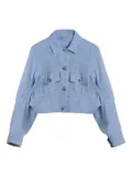 Brunello Cucinelli Kids glitter-detail canvas jacket - Blue