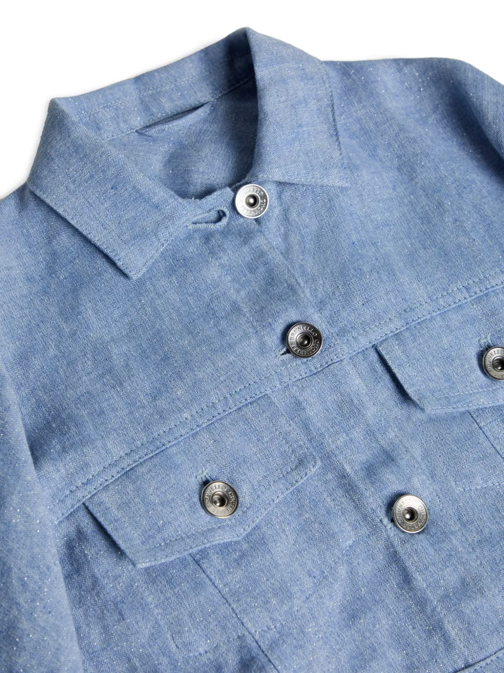 Brunello Cucinelli Kids Canvas jack met glitter Blauw