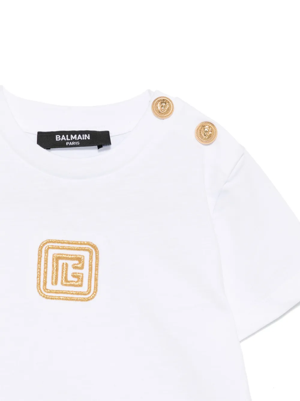 Balmain Kids T-shirt met geborduurd logo Wit