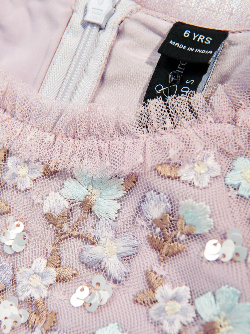 NEEDLE & THREAD KIDS Jurk met geborduurde bloemen Roze