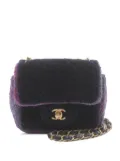 CHANEL Pre-Owned 2020 Mini Quilted Shearling Square Single Flap crossbody bag - Purple