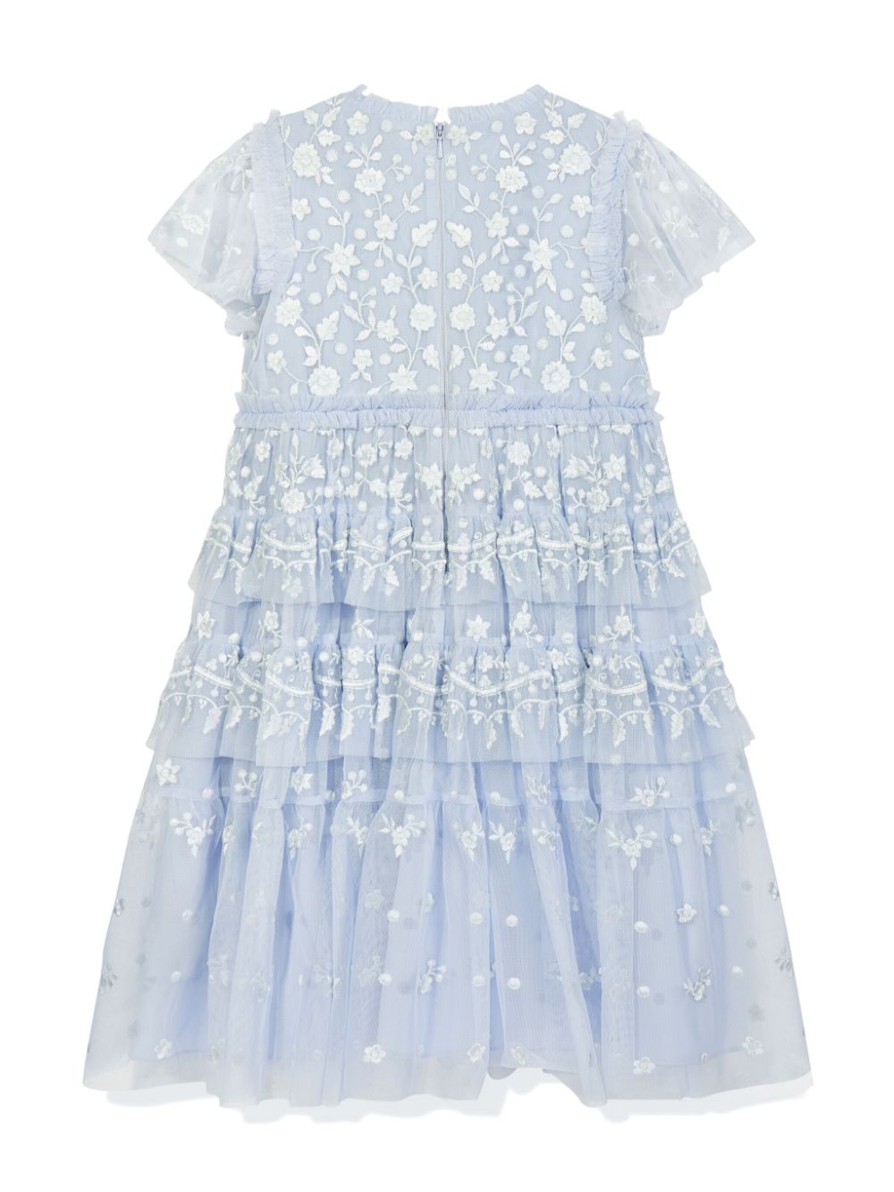 NEEDLE & THREAD KIDS floral-embroidered dress - Blauw