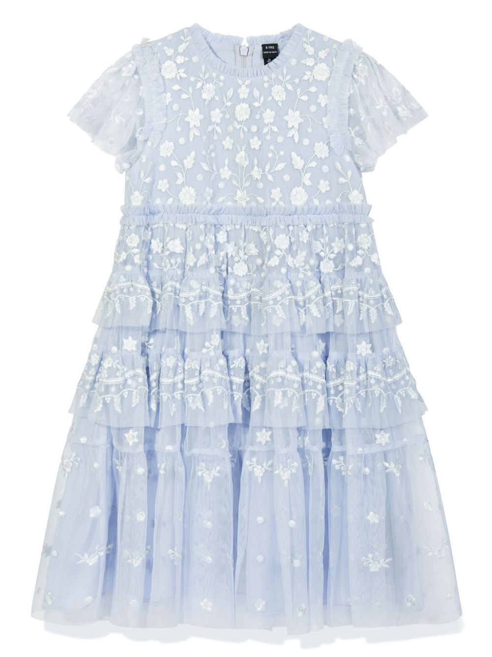 NEEDLE & THREAD KIDS floral-embroidered dress - Blue