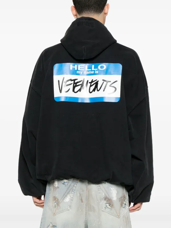 VETEMENTS プリント パーカー | ブラック | FARFETCH JP VETEMENTS プリント パーカー | ブラック | FARFETCH JP