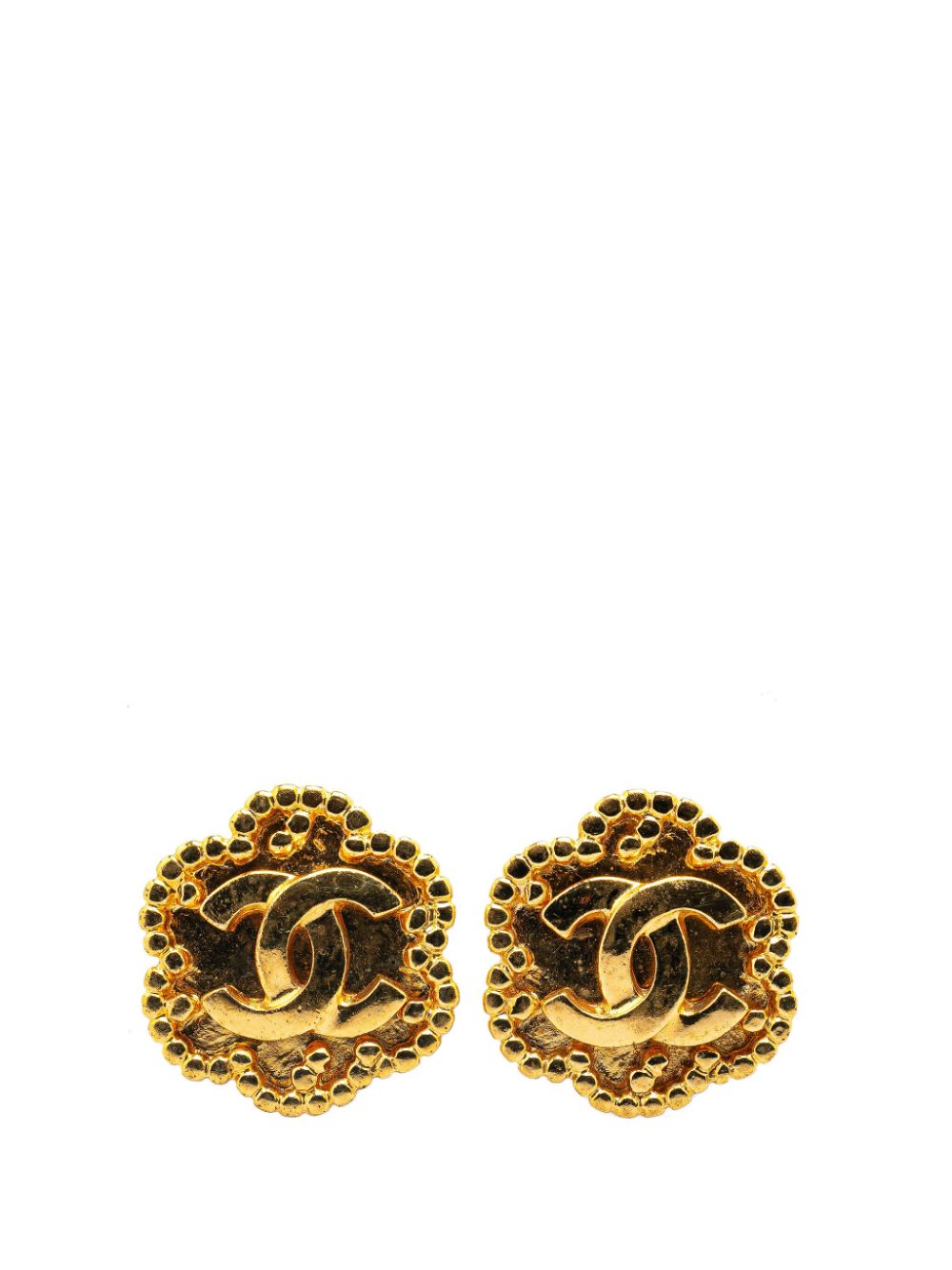 1996 Gold Plated CC Clip On costume earrings