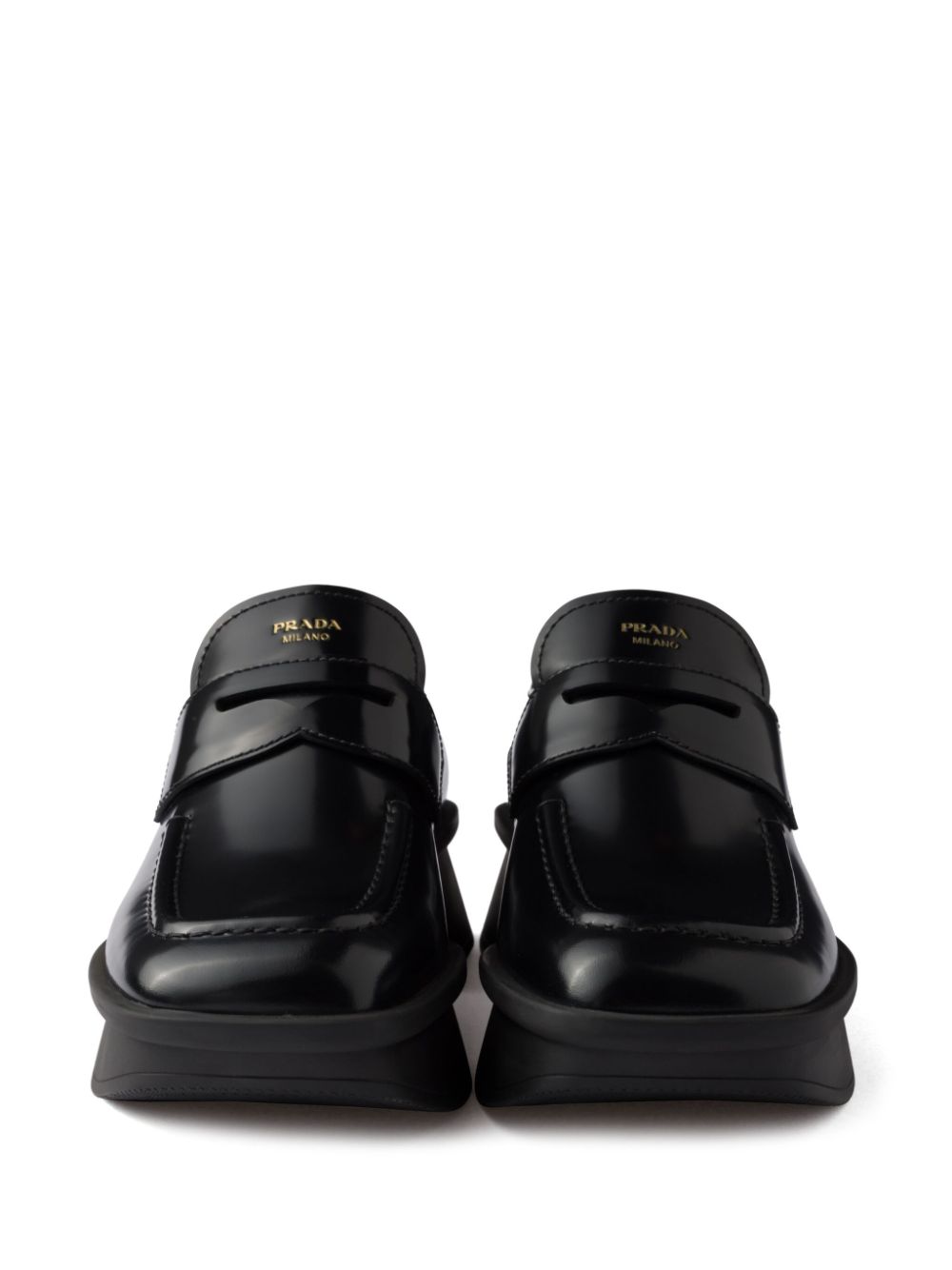 Prada Leren loafers Zwart