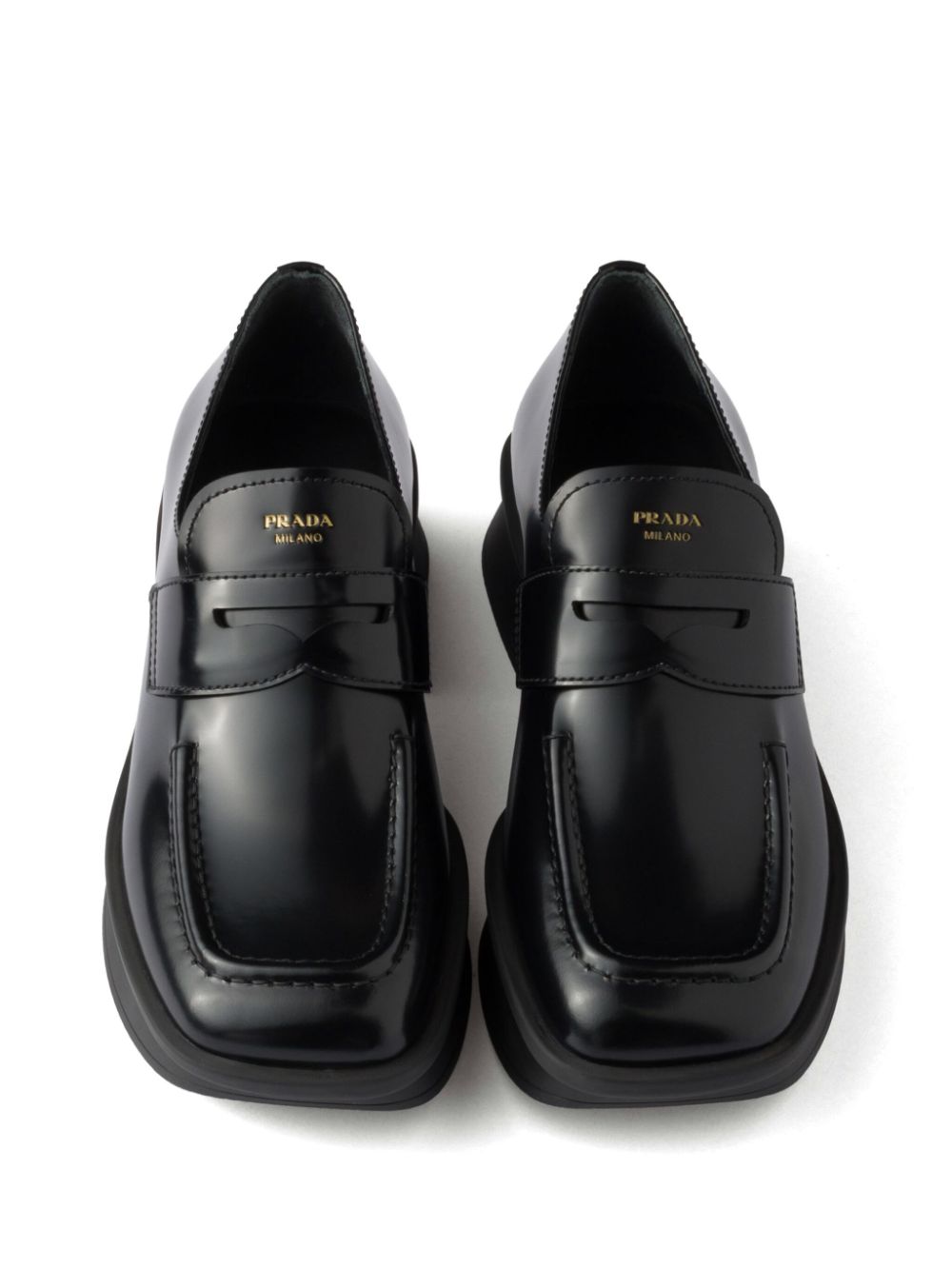 Prada Leren loafers Zwart