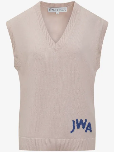 JW Anderson chaleco con logo en intarsia
