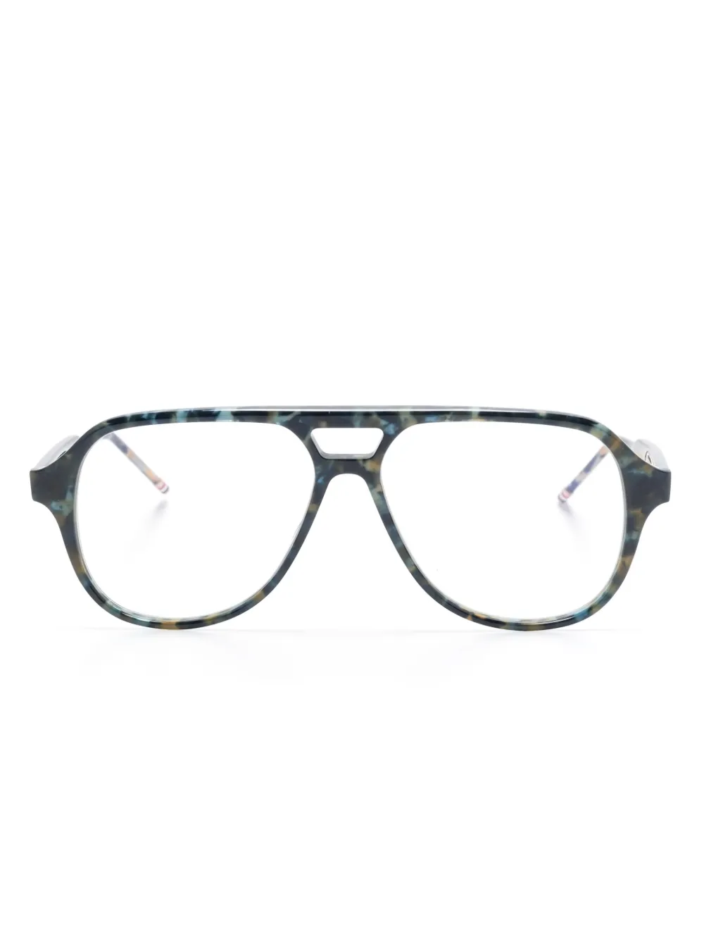 Thom Browne Eyewear パイロット眼鏡フレーム - ブルー Thom Browne Eyewear パイロット眼鏡フレーム - ブルー