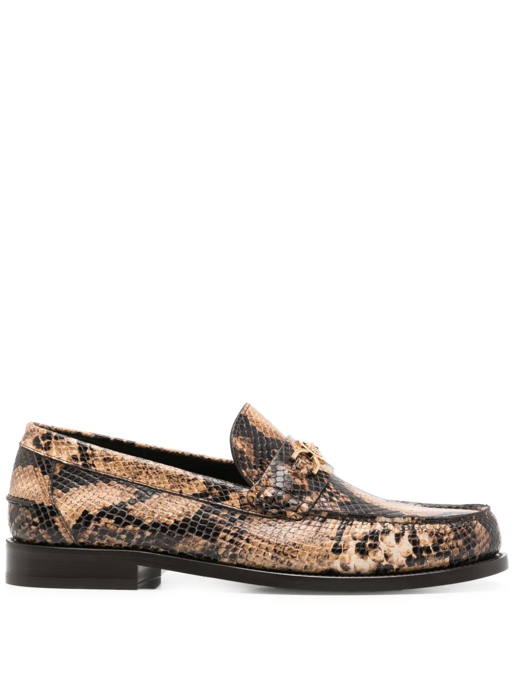 snakeskin-effect loafers