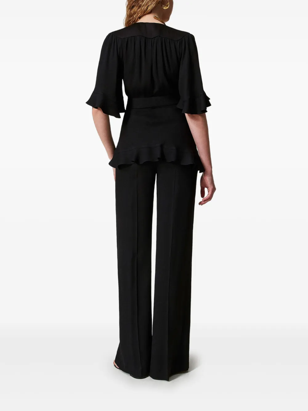 TWINSET Flared broek Zwart