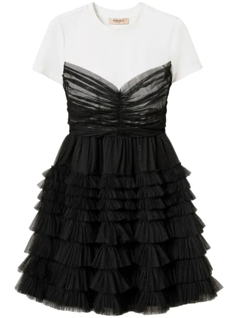 TWINSET T-shirt-detail tulle mini dress