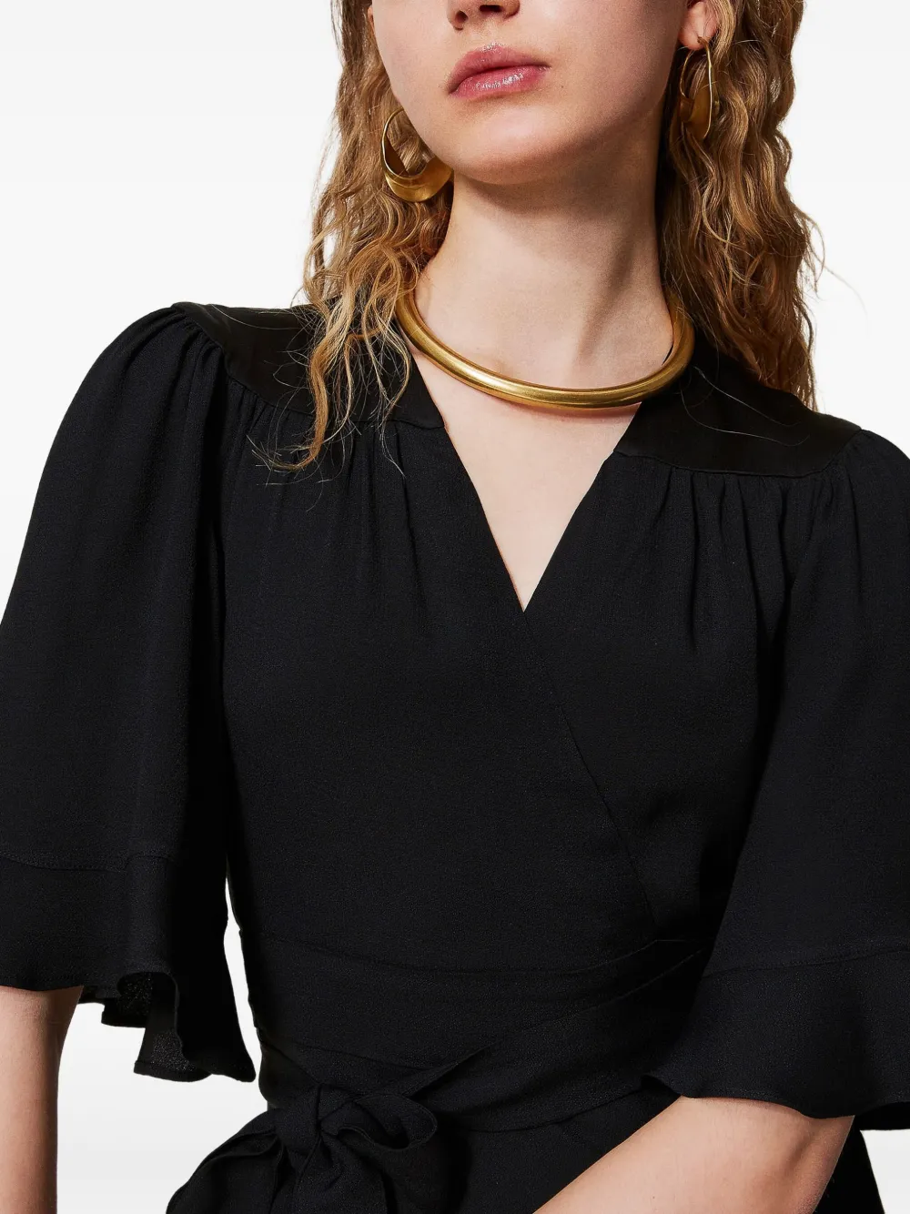 TWINSET Wikkeltop met ruches Zwart