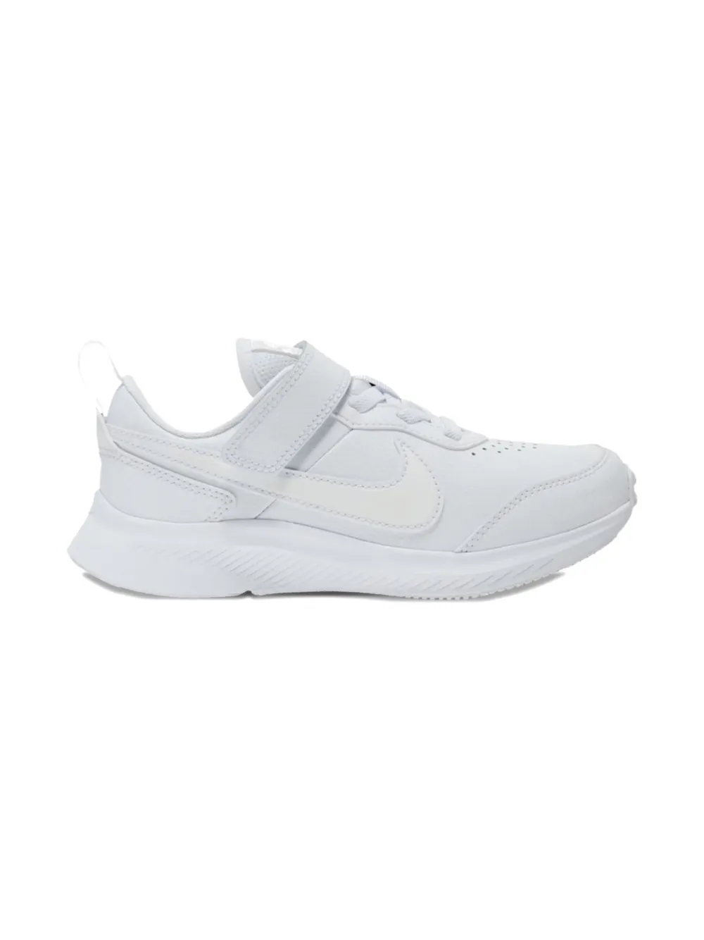 Nike Kids Varsity leather "Triple White" sneakers