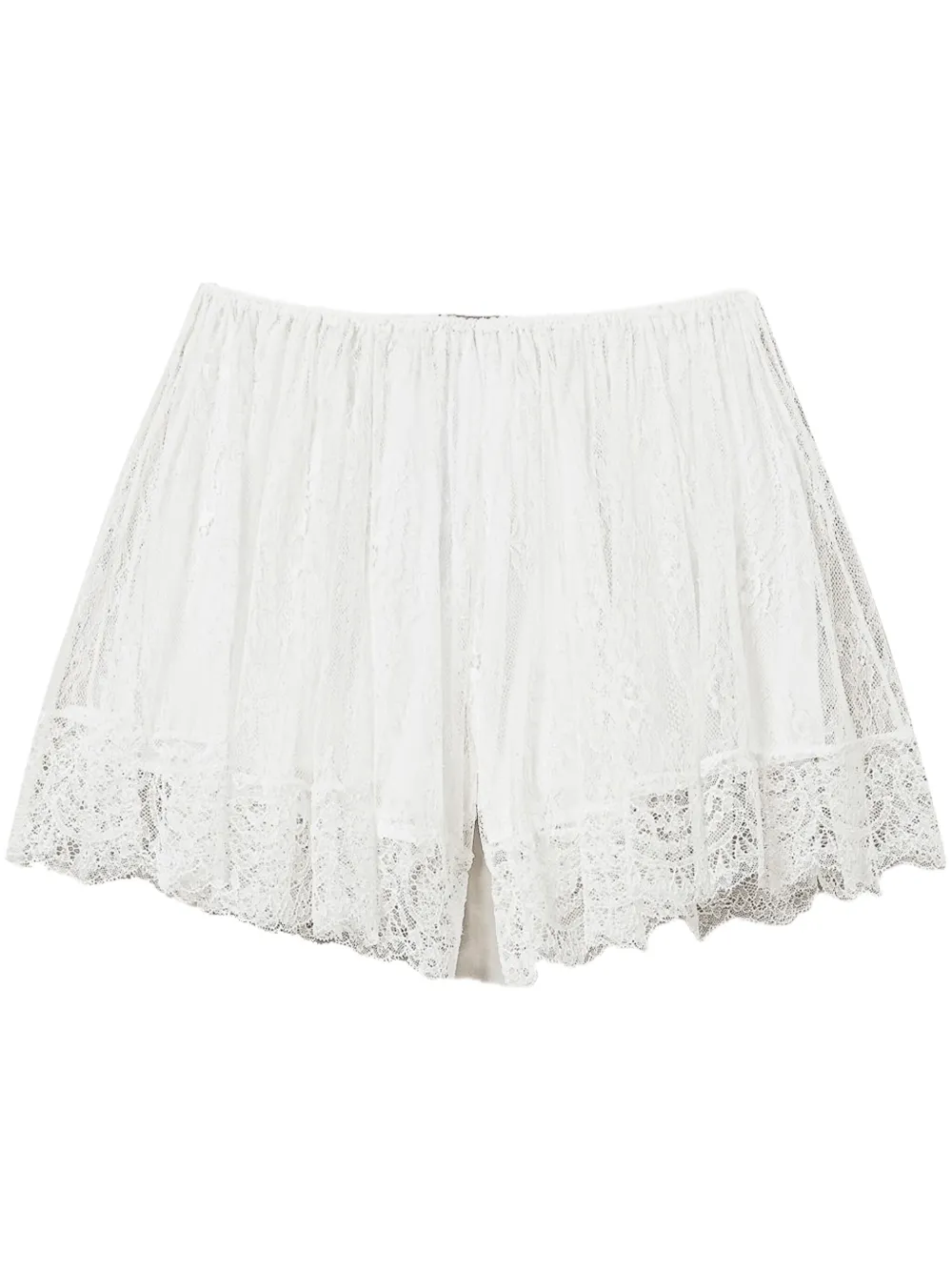 Shop Twinset Lace-overlay Shorts