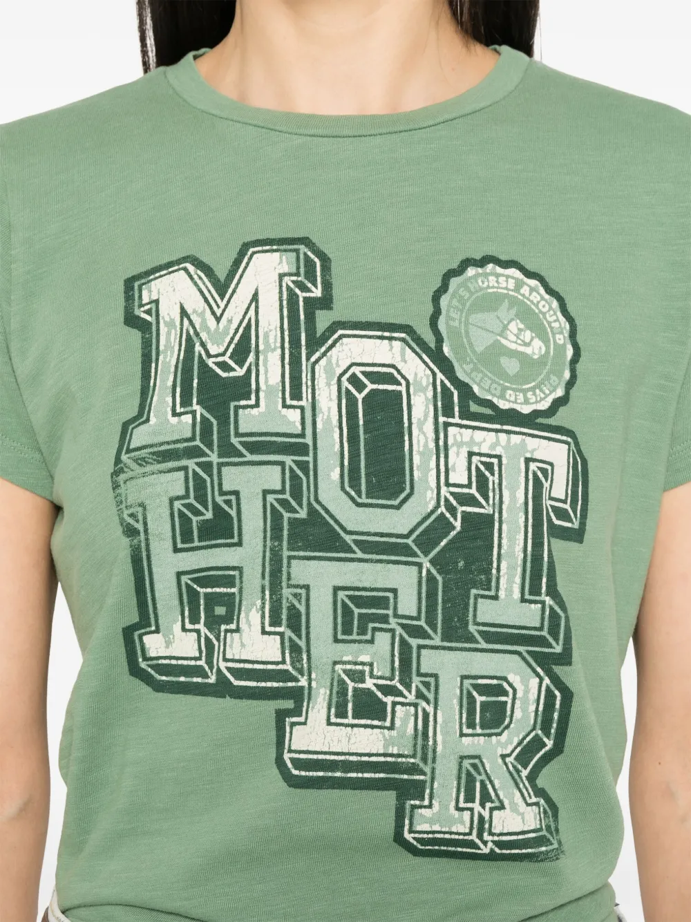 MOTHER T-shirt met print Groen
