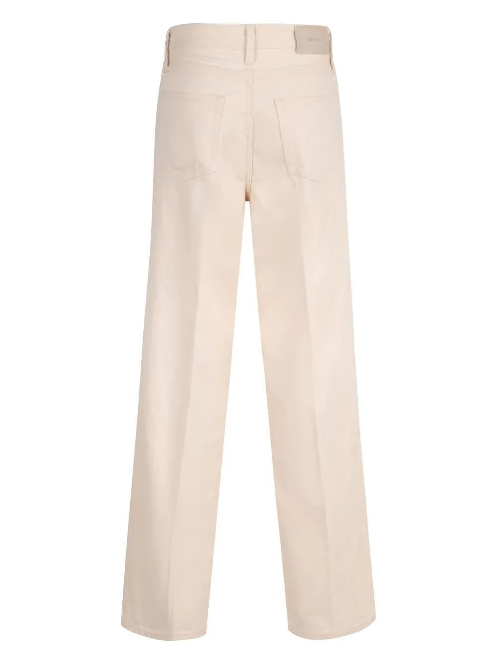 Calvin Klein Jeans met wijde pijpen en applicatie - Beige