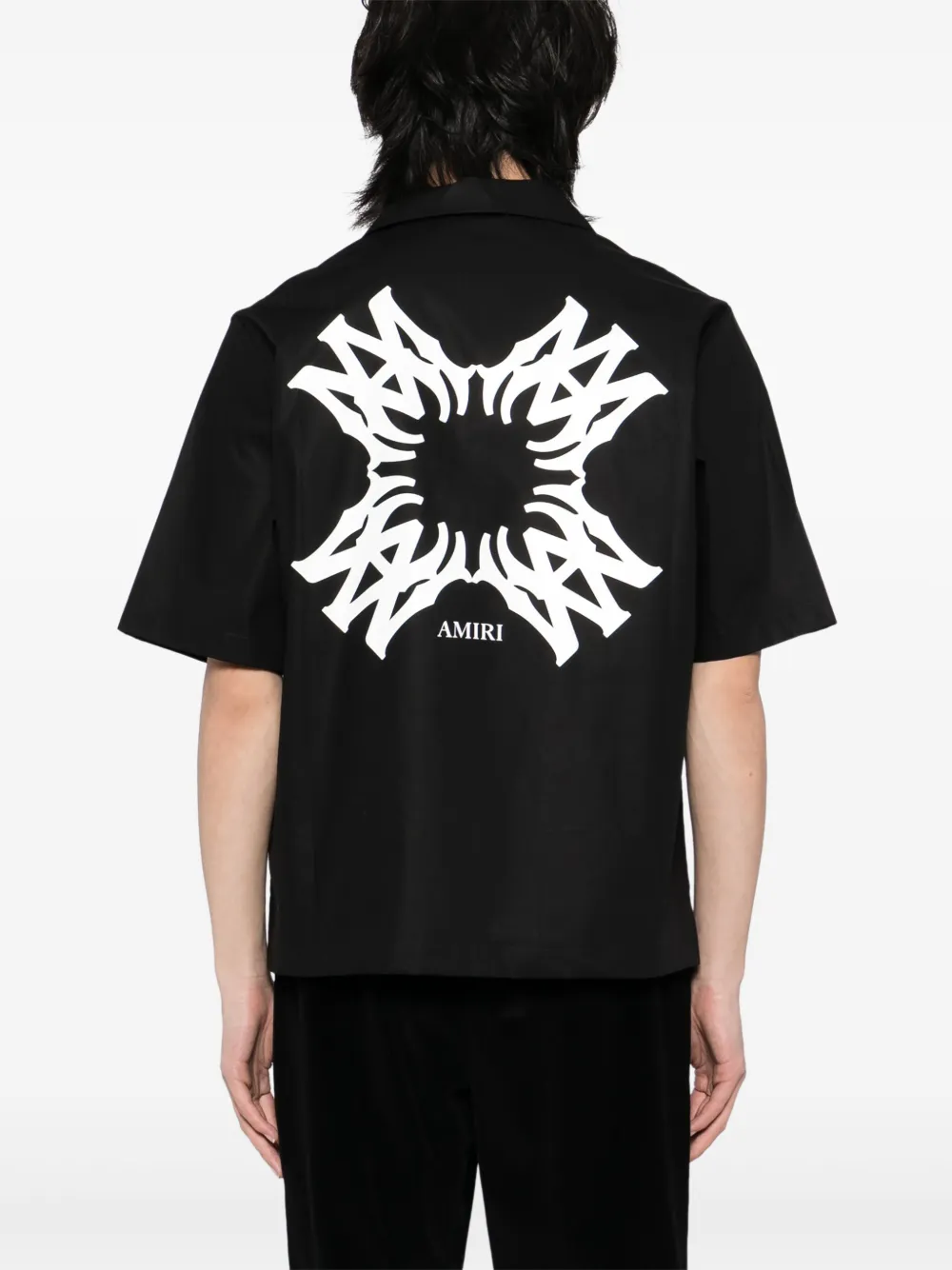 AMIRI Katoenen bowlingshirt Zwart