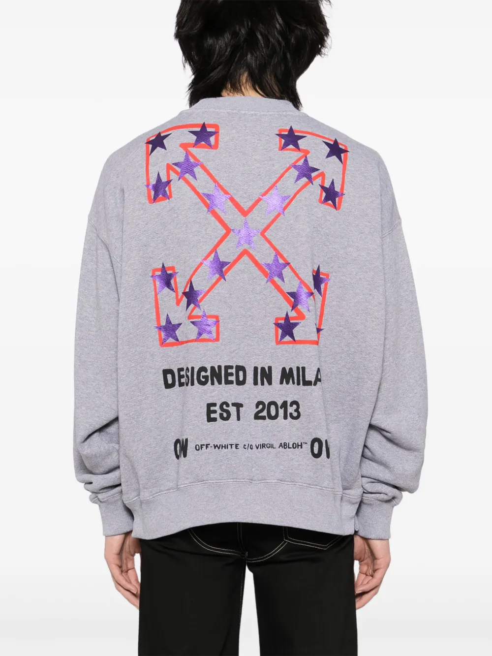 Off-White Sweater met logoprint Grijs