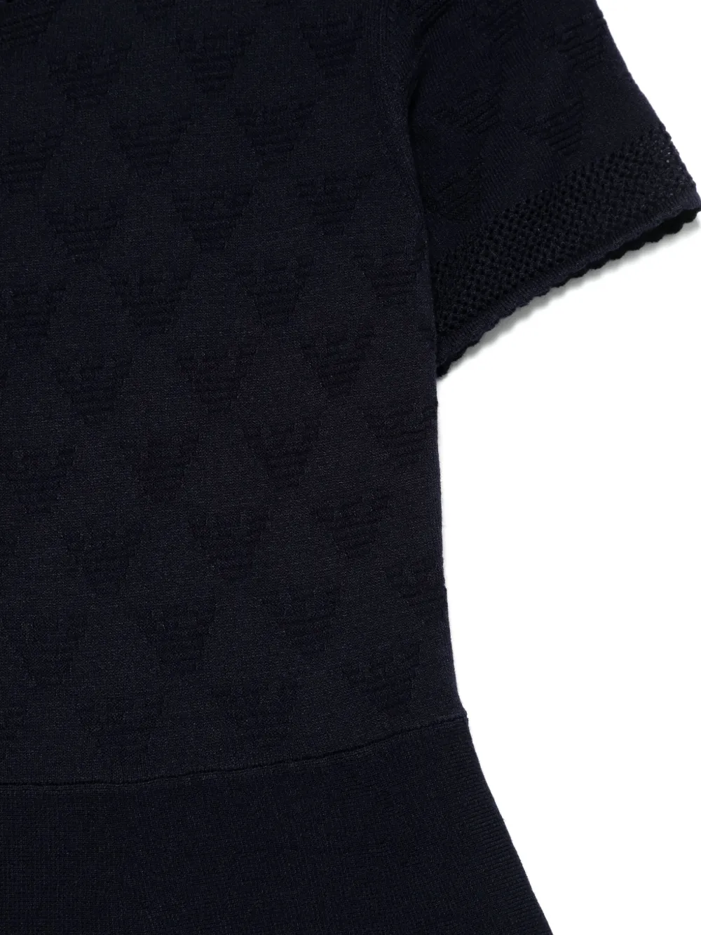 Emporio Armani Kids Jurk met logo-jacquard Blauw