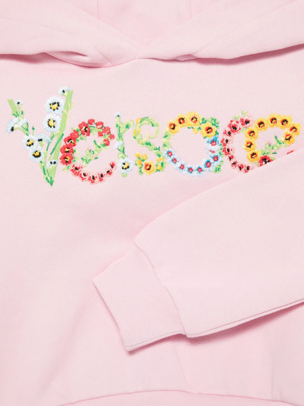 Versace Kids Hoodie met geborduurd logo Roze