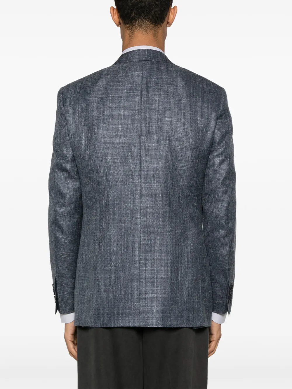 Canali Blazer met slub textuur Blauw