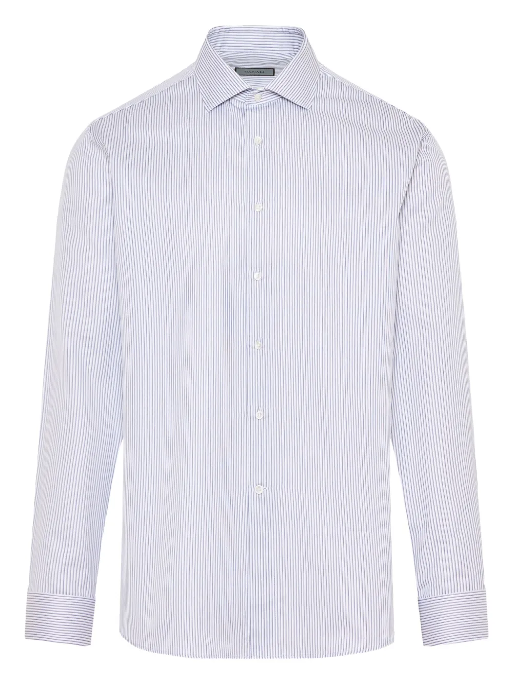 Canali Gestreept overhemd Blauw