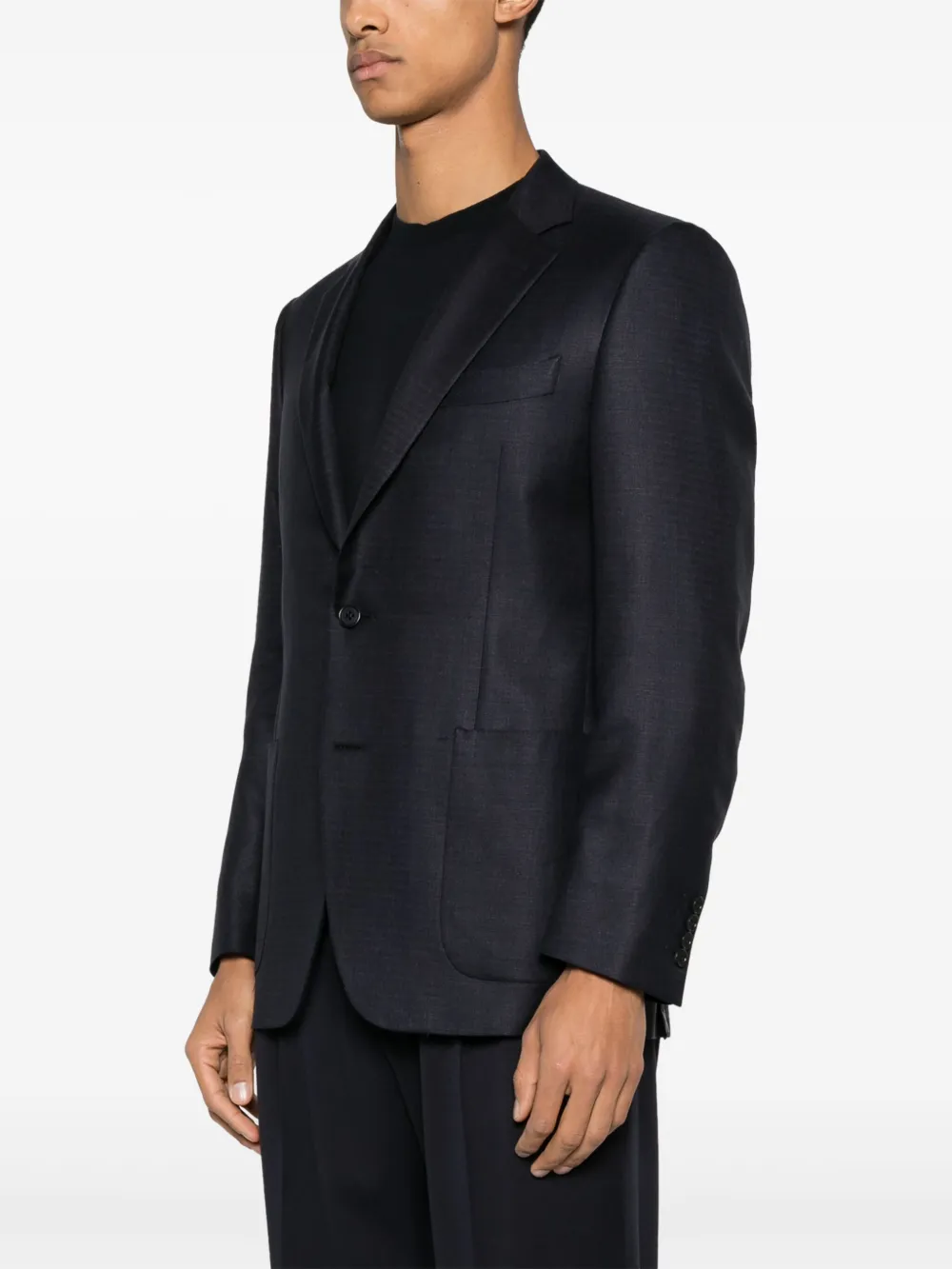 Canali Blazer met visgraatpatroon Blauw