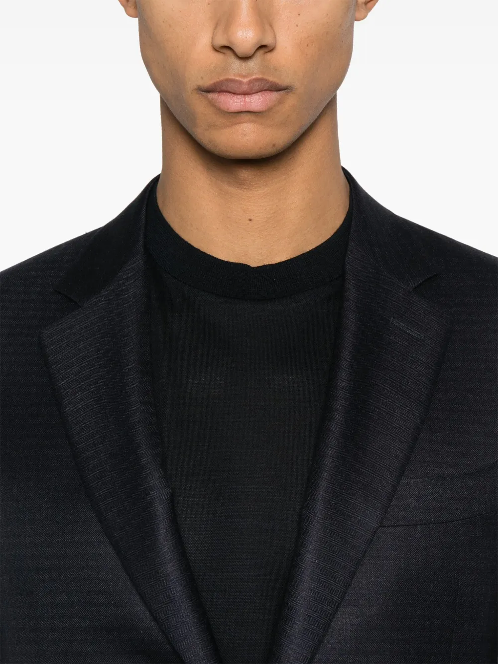 Canali Blazer met visgraatpatroon Blauw