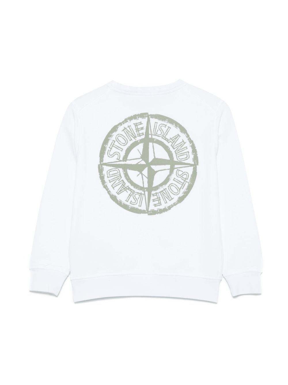 Stone Island Junior logo-print crew-neck sweatshirt - Wit